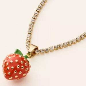 Kate Spade x Target Limited Edition Jewelry Strawberry Charm On Gold Necklace